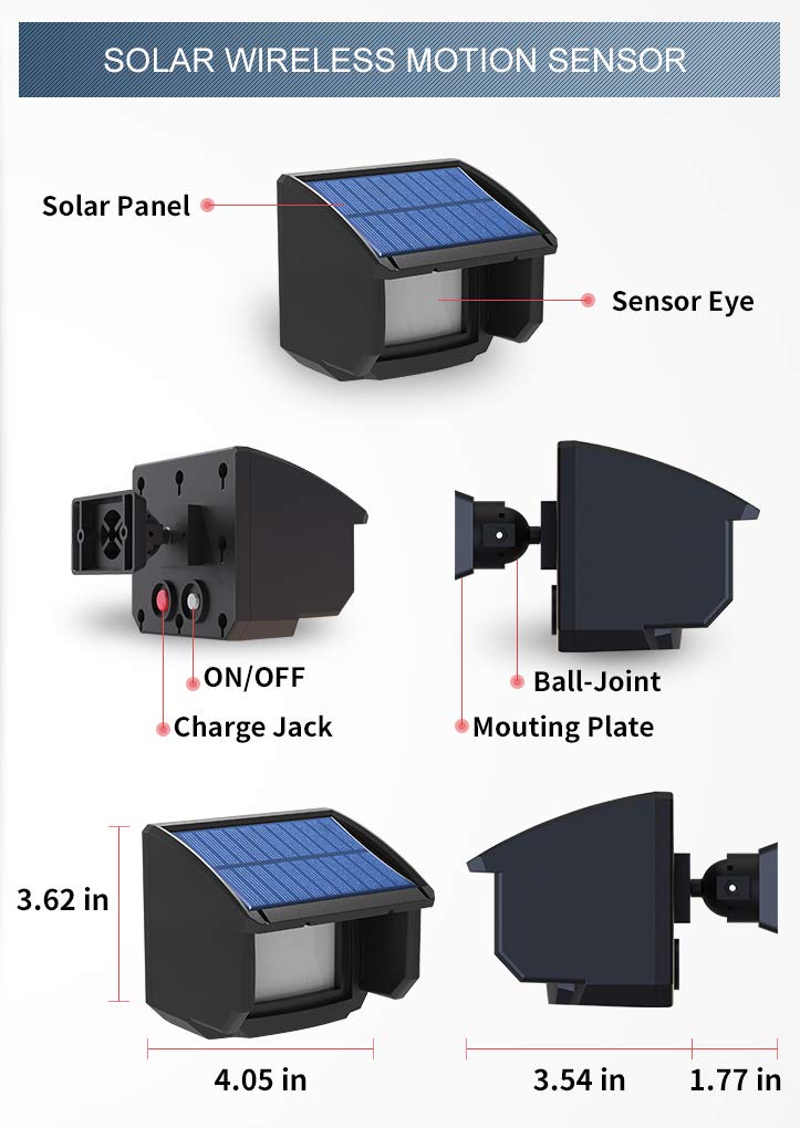 (image for) Driveway Alarm Motion Sensor Solar wireless 1/4 Mile Long send